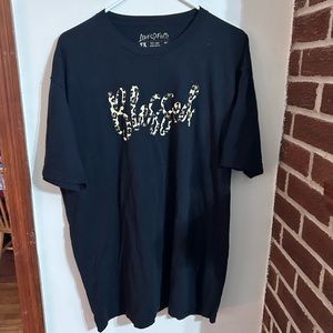 Love & Faith Blessed leopard on black short sleeve tee shirt size 2x